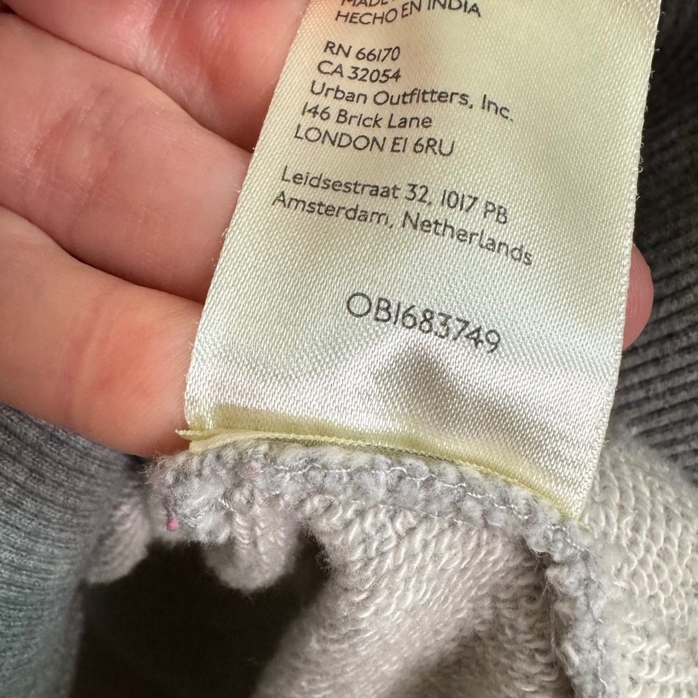 We The Free Free People Oversized Beach Grunge Zip Hoodie Gray Large Distressed - Picture 10 of 12